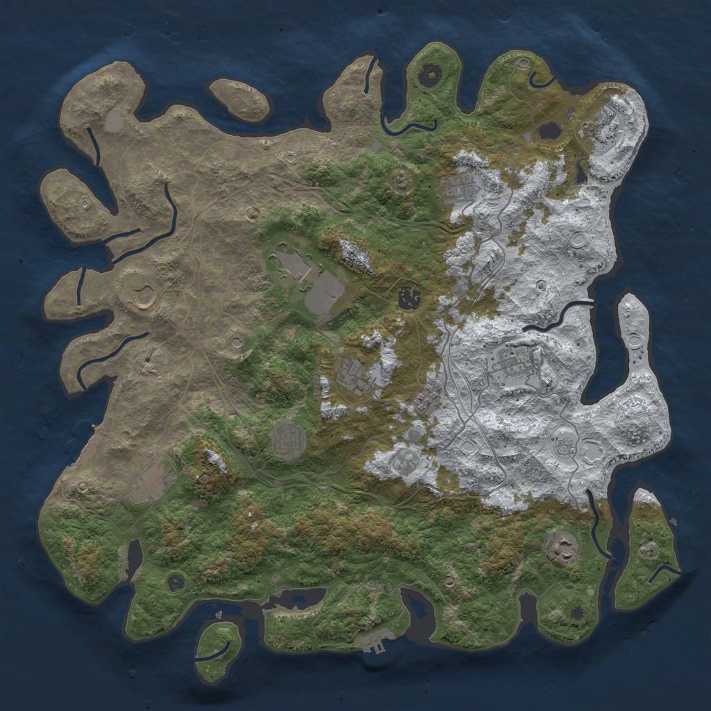 Rust Map: Procedural Map, Size: 4500, Seed: 5567647, 20 Monuments