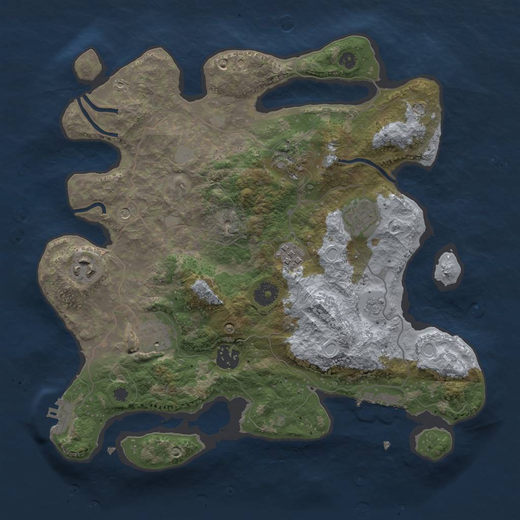 Rust Map: Procedural Map, Size: 3250, Seed: 696969, 15 Monuments
