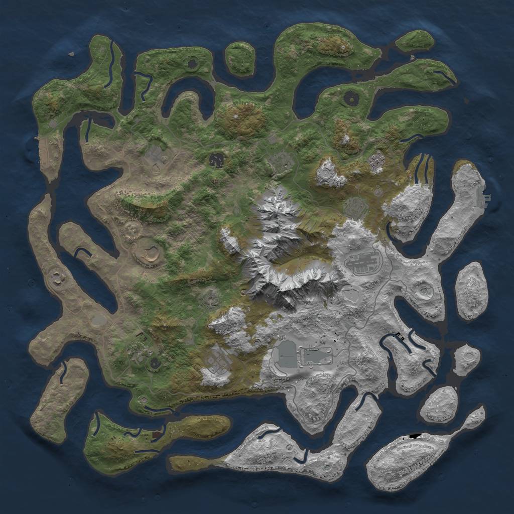 Rust Map: Procedural Map, Size: 5000, Seed: 9854462, 19 Monuments