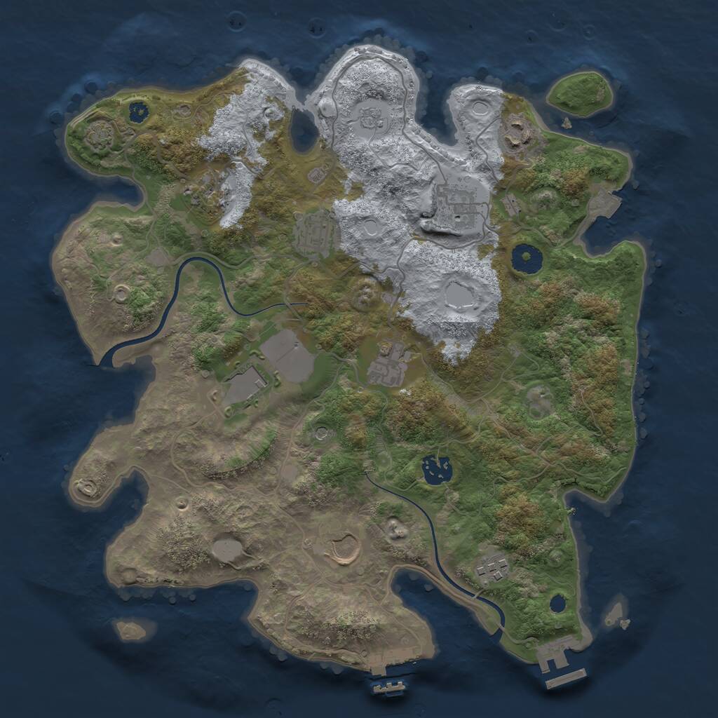 Rust Map: Procedural Map, Size: 3500, Seed: 458965, 15 Monuments