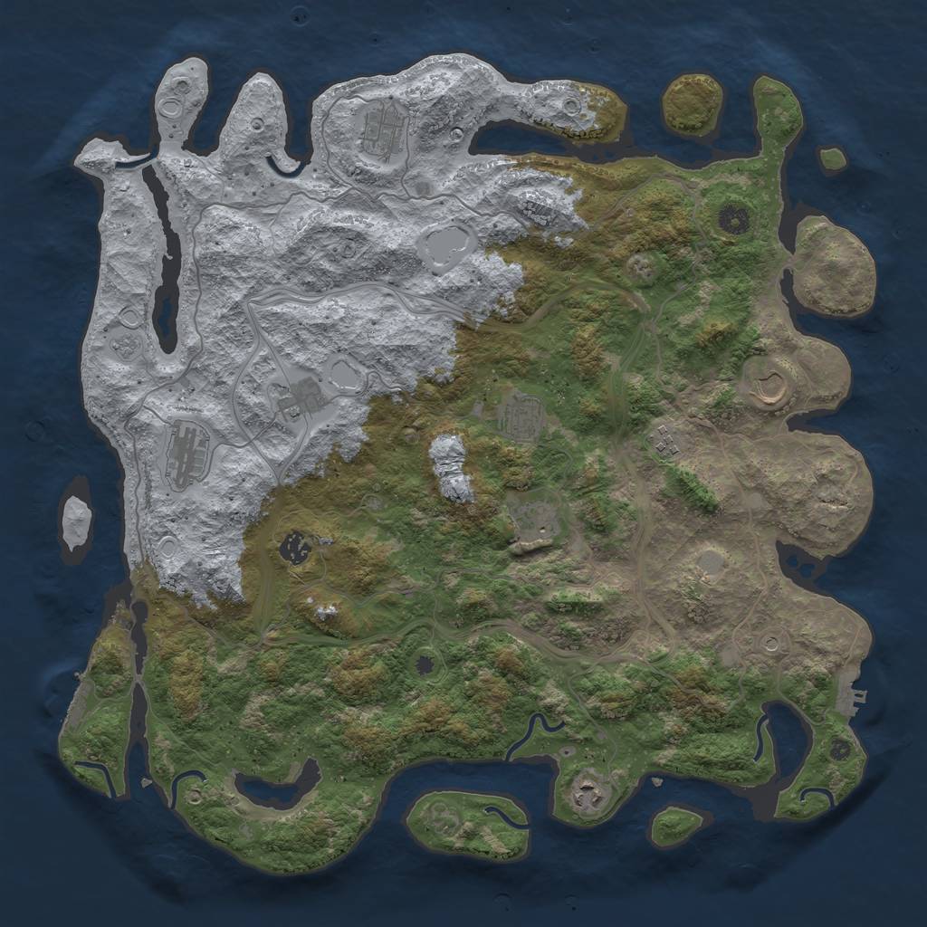 Rust Map: Procedural Map, Size: 4500, Seed: 20558062, 18 Monuments