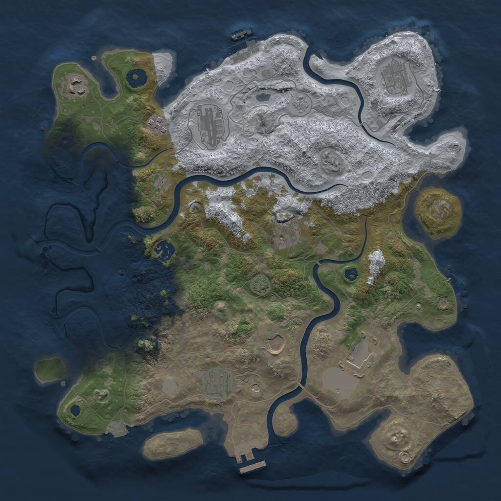 Rust Map: Procedural Map, Size: 3800, Seed: 562010033, 15 Monuments