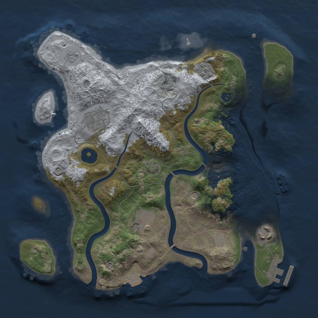 Rust Map: Procedural Map, Size: 3000, Seed: 8512500, 10 Monuments