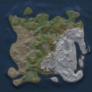 Thumbnail Rust Map: Procedural Map, Size: 3500, Seed: 98765432, 15 Monuments