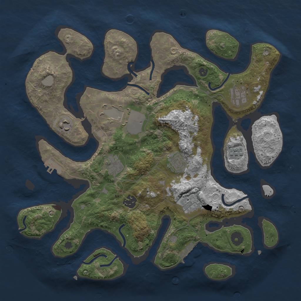 Rust Map: Procedural Map, Size: 3500, Seed: 2082612, 15 Monuments