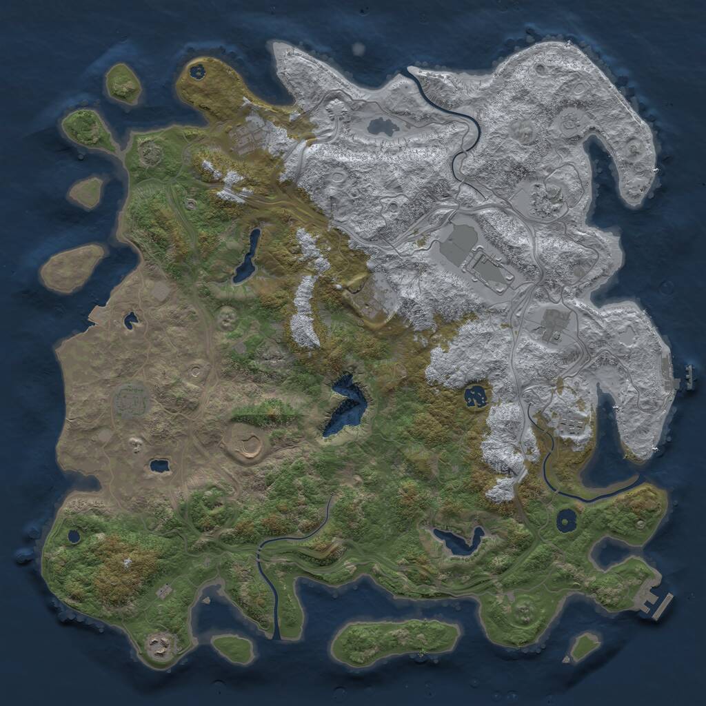 Rust Map: Procedural Map, Size: 4711, Seed: 3246, 16 Monuments