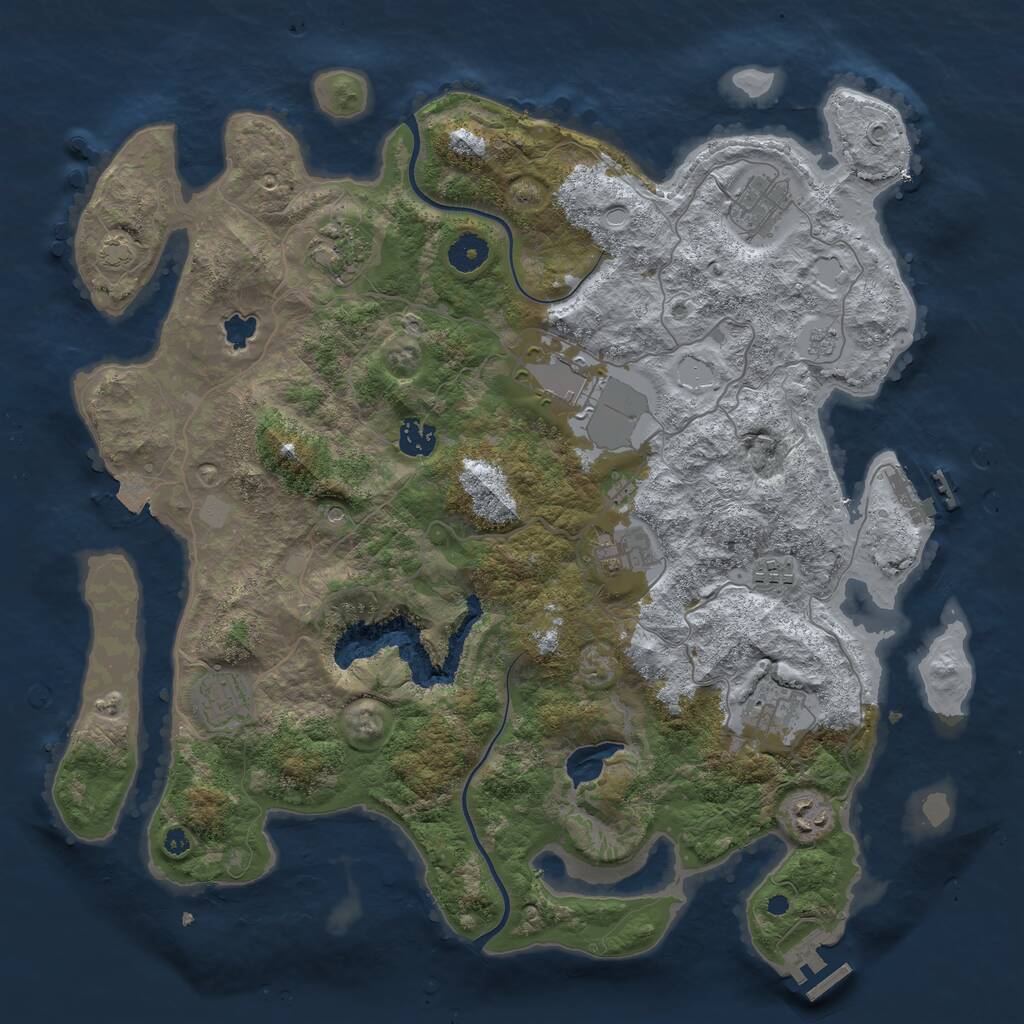 Rust Map: Procedural Map, Size: 4000, Seed: 98833, 15 Monuments