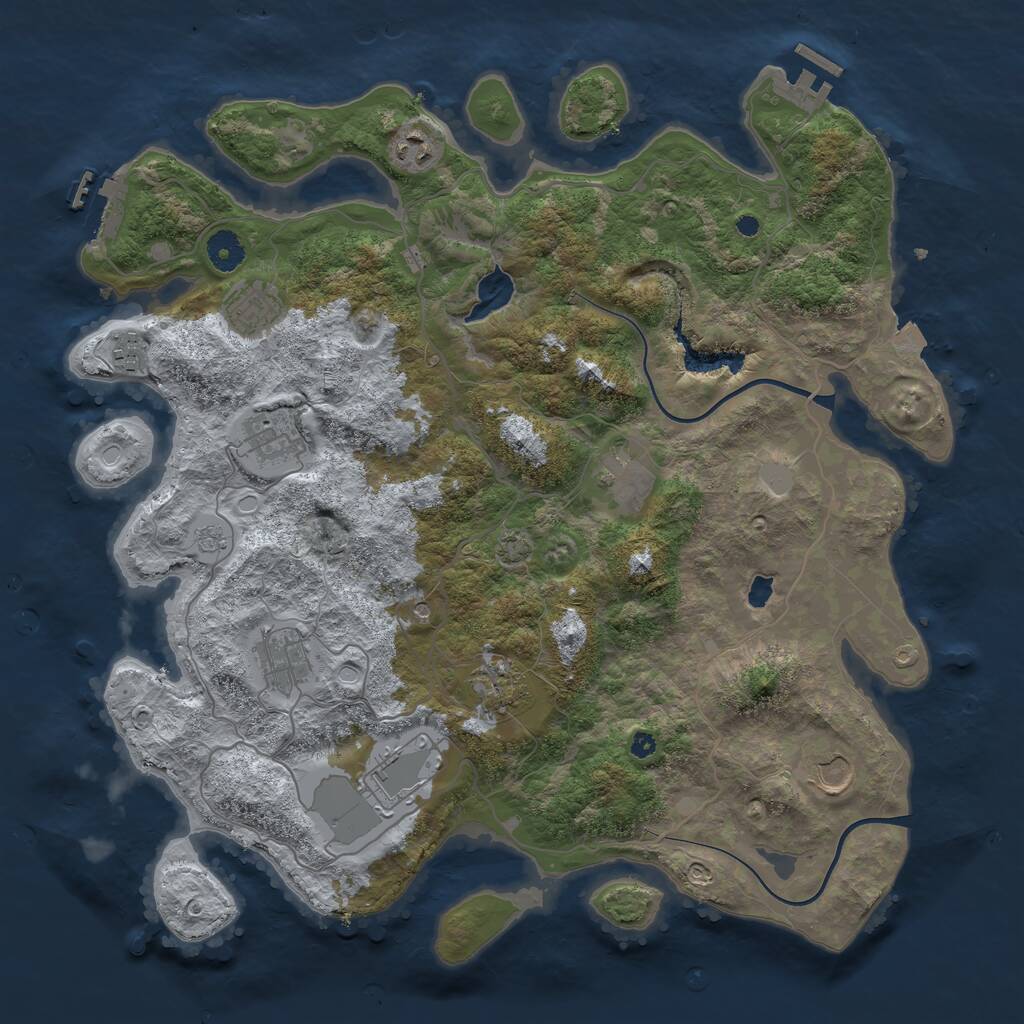 Rust Map: Procedural Map, Size: 4000, Seed: 942482615, 15 Monuments
