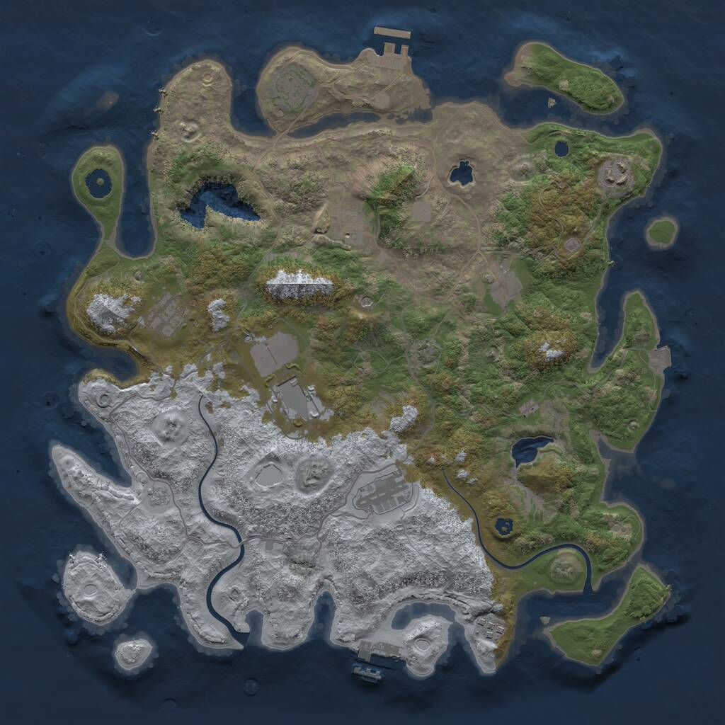 Rust Map: Procedural Map, Size: 4000, Seed: 30221991, 14 Monuments