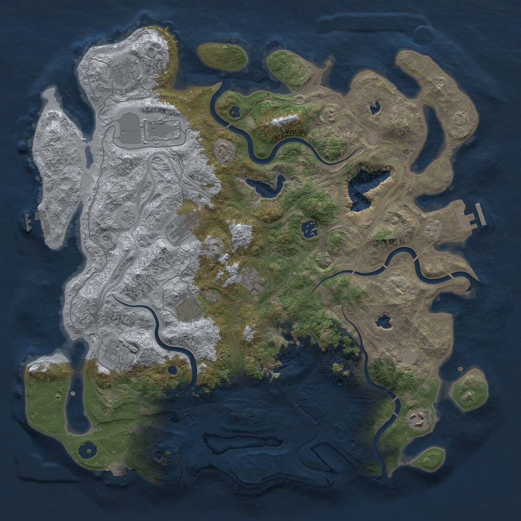 Rust Map: Procedural Map, Size: 4500, Seed: 3417034, 15 Monuments