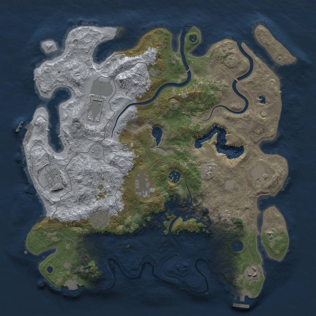 Rust Map: Procedural Map, Size: 4000, Seed: 2762008, 14 Monuments