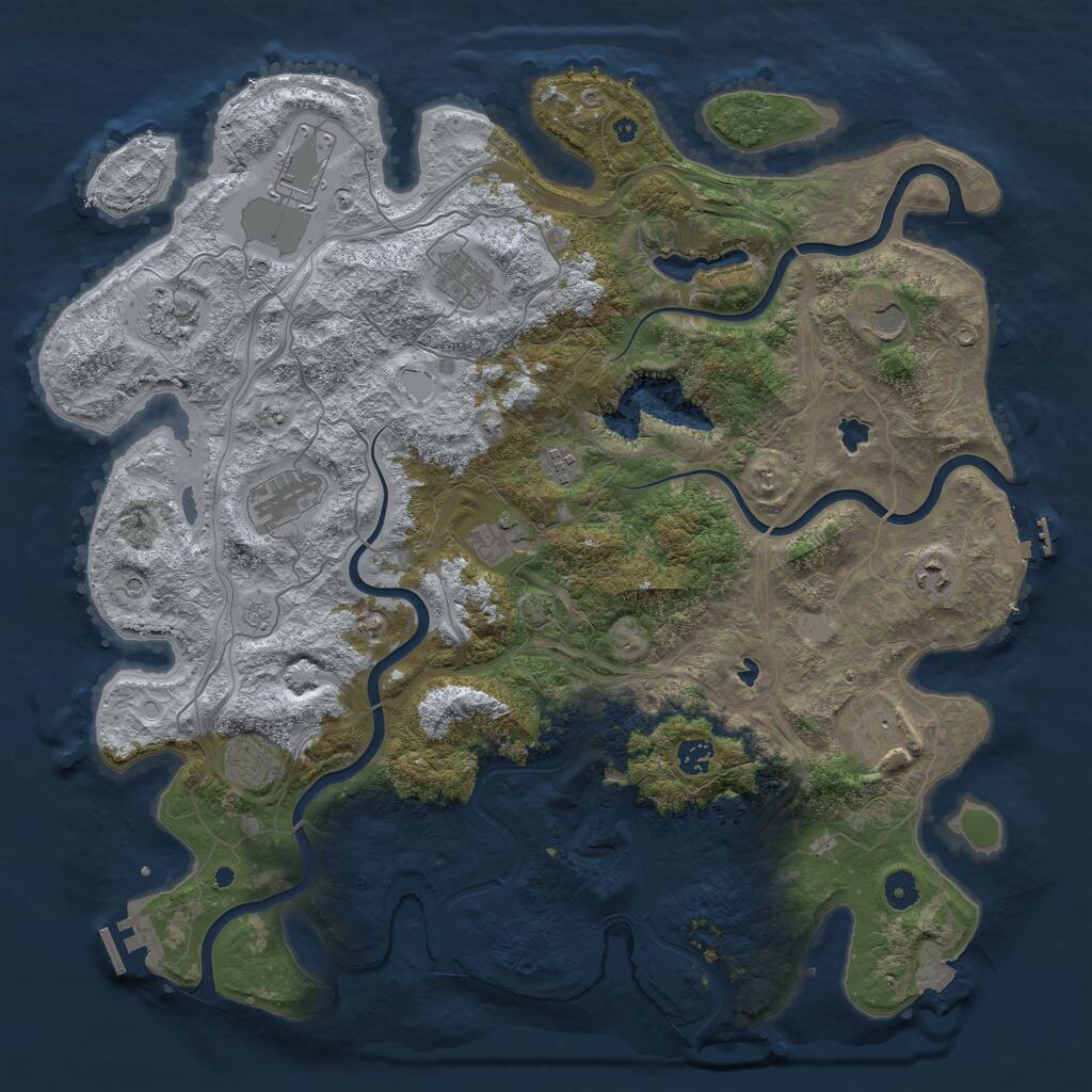 Rust Map: Procedural Map, Size: 4500, Seed: 5525625, 17 Monuments