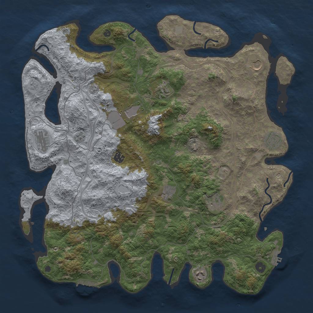 Rust Map: Procedural Map, Size: 4500, Seed: 6166855, 19 Monuments