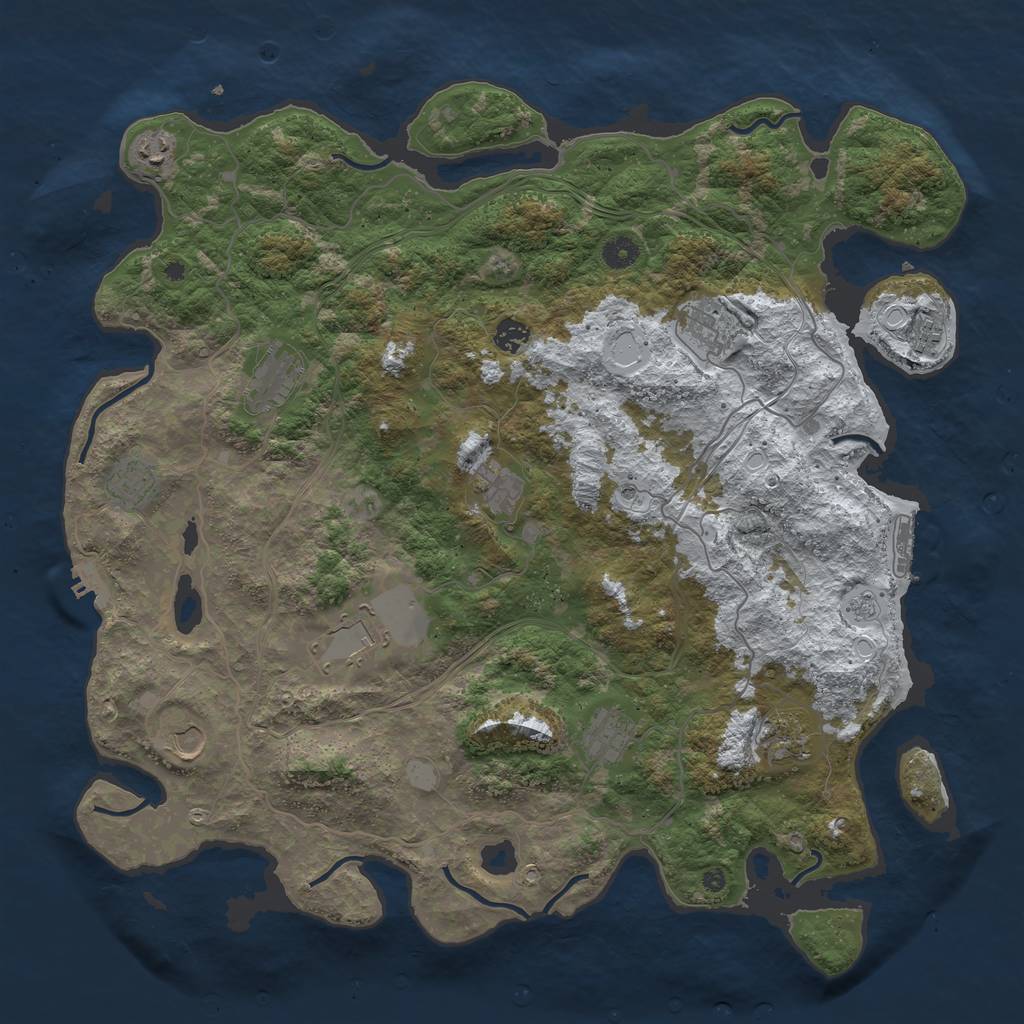 Rust Map: Procedural Map, Size: 4500, Seed: 1811139550, 20 Monuments
