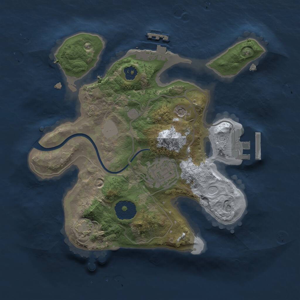 Rust Map: Procedural Map, Size: 2200, Seed: 1042574826, 6 Monuments