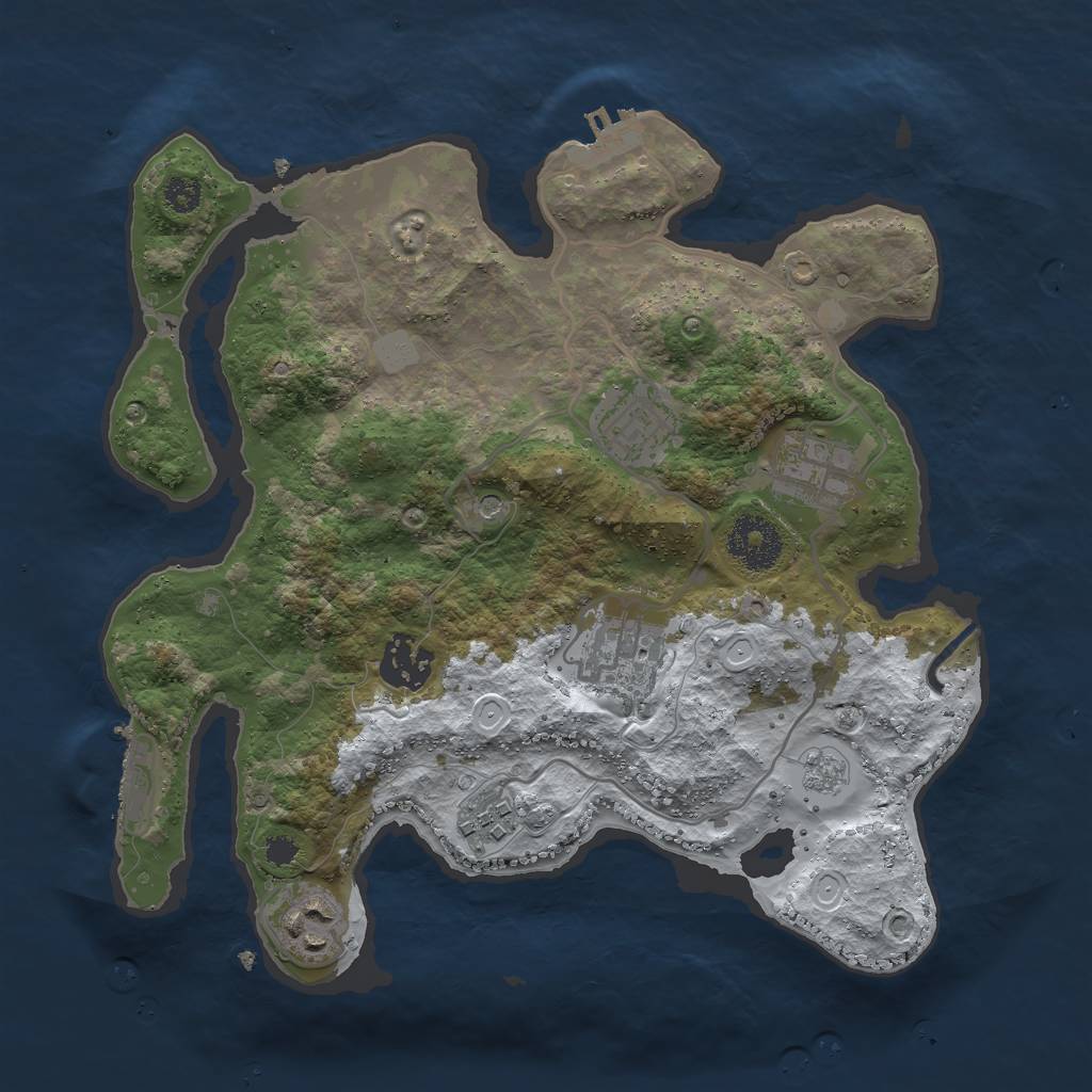 Rust Map: Procedural Map, Size: 3000, Seed: 1609788083, 15 Monuments
