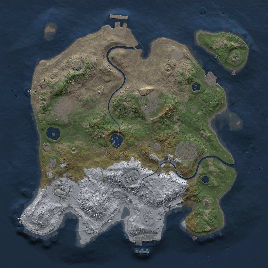 Rust Map: Procedural Map, Size: 3000, Seed: 111672375, 11 Monuments