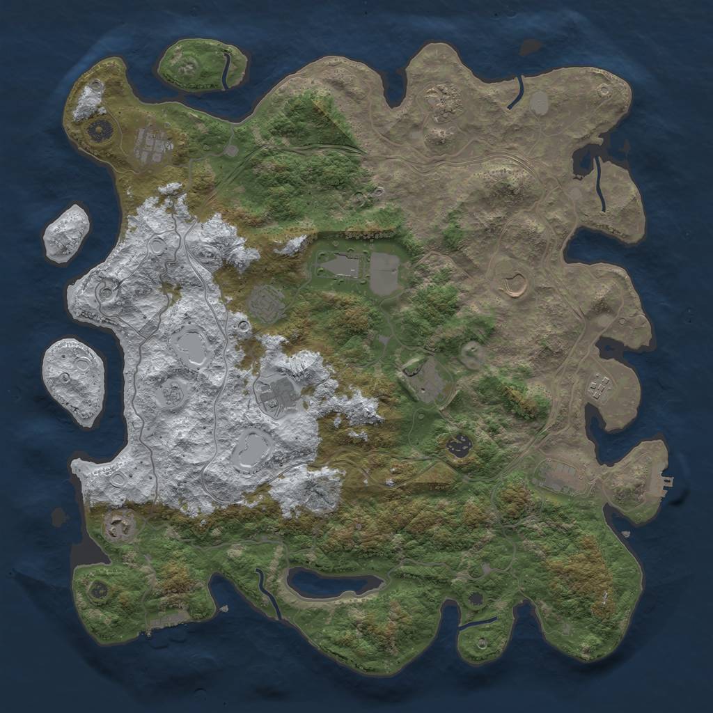 Rust Map: Procedural Map, Size: 4500, Seed: 5434426, 20 Monuments