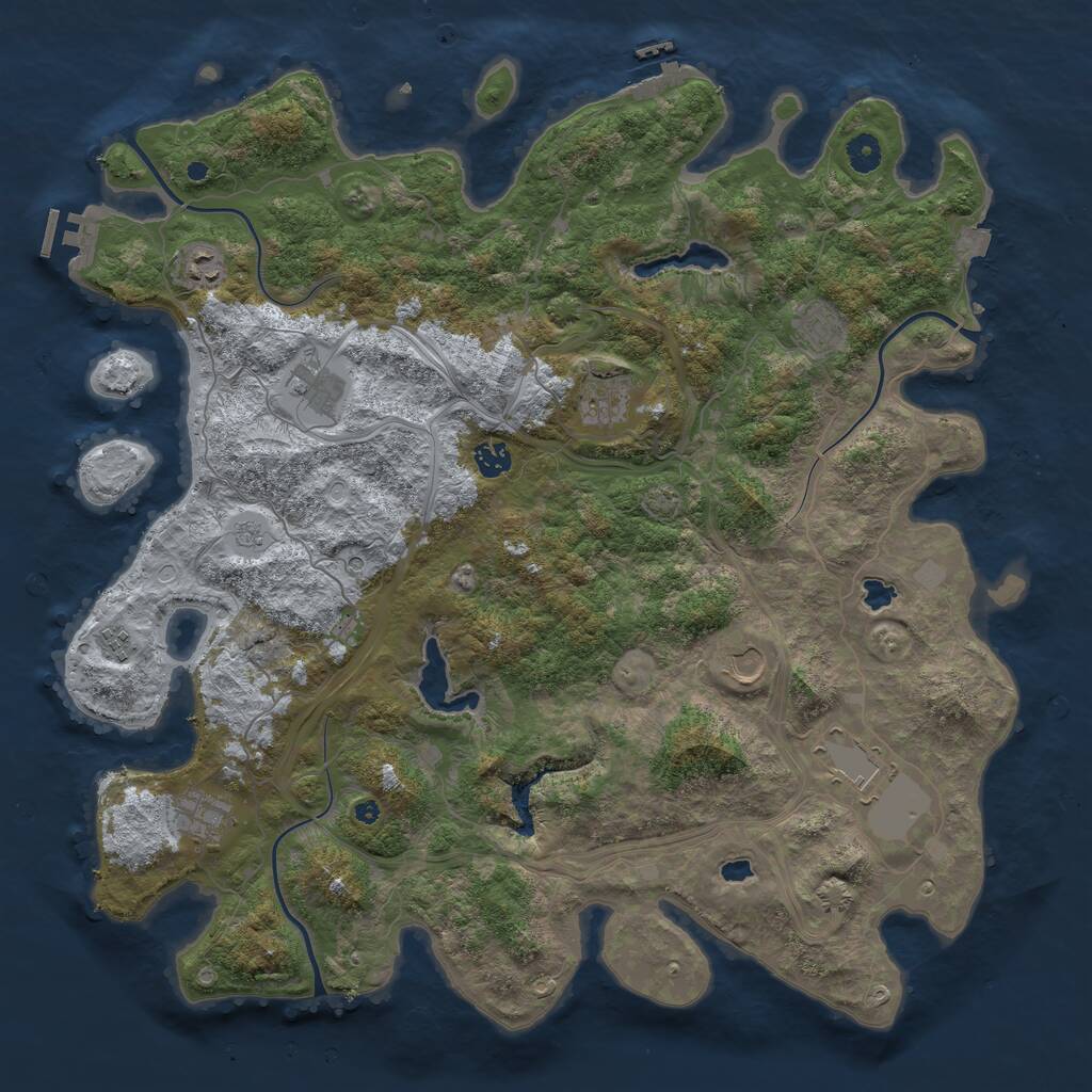 Rust Map: Procedural Map, Size: 4500, Seed: 4134691, 15 Monuments