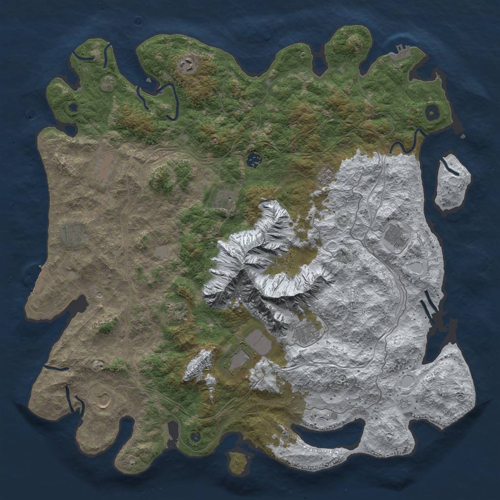 Rust Map: Procedural Map, Size: 5000, Seed: 30997386, 20 Monuments