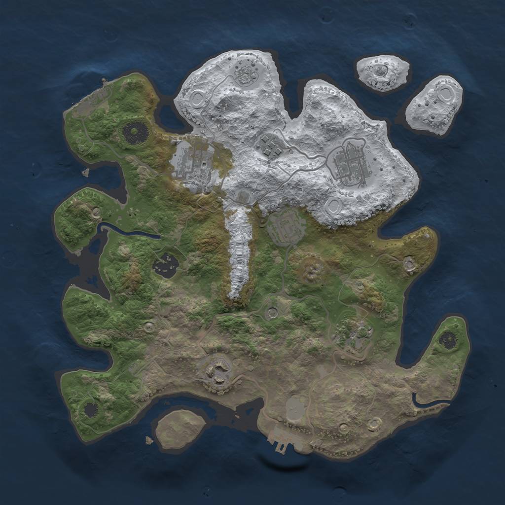 Rust Map: Procedural Map, Size: 3105, Seed: 13825, 16 Monuments