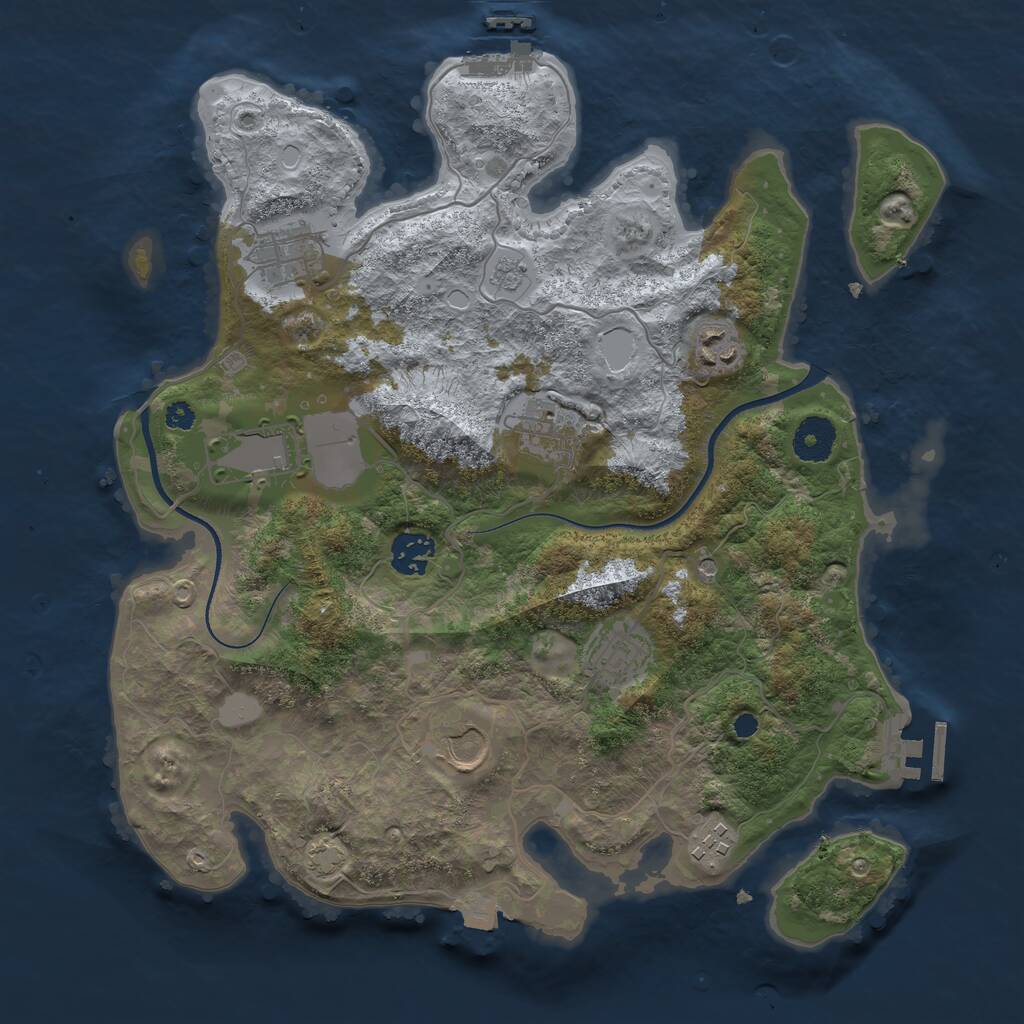 Rust Map: Procedural Map, Size: 3500, Seed: 4556048, 14 Monuments