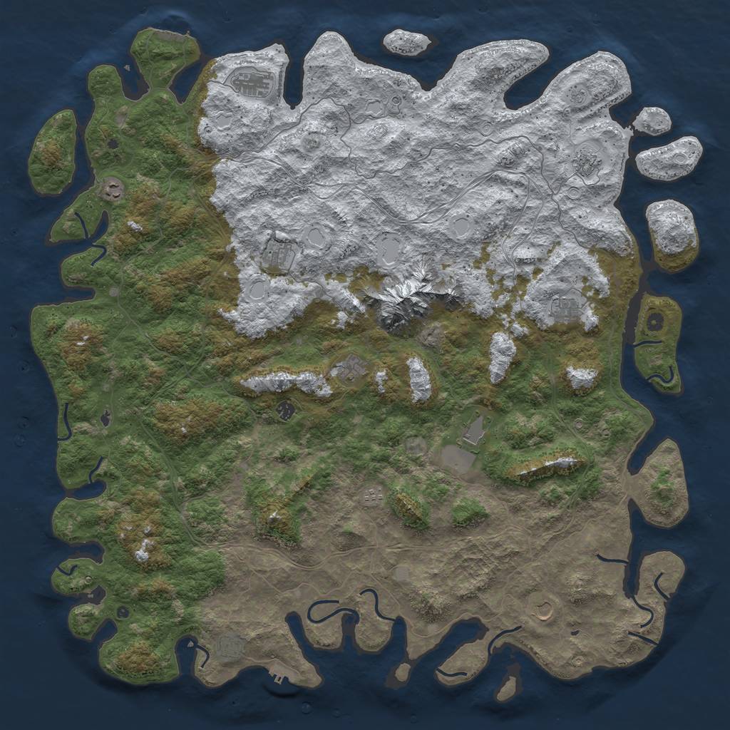 Rust Map: Procedural Map, Size: 6000, Seed: 123134124, 20 Monuments