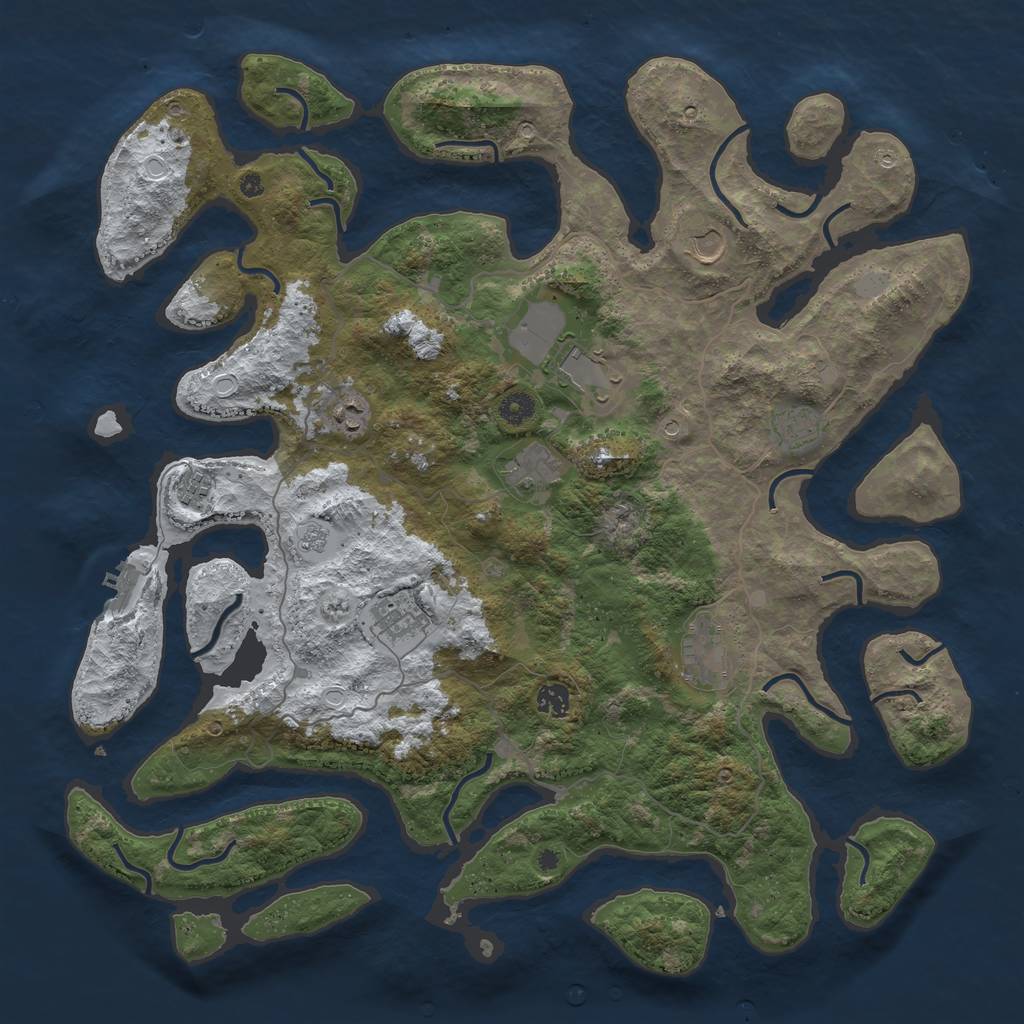 Rust Map: Procedural Map, Size: 4500, Seed: 588949, 17 Monuments