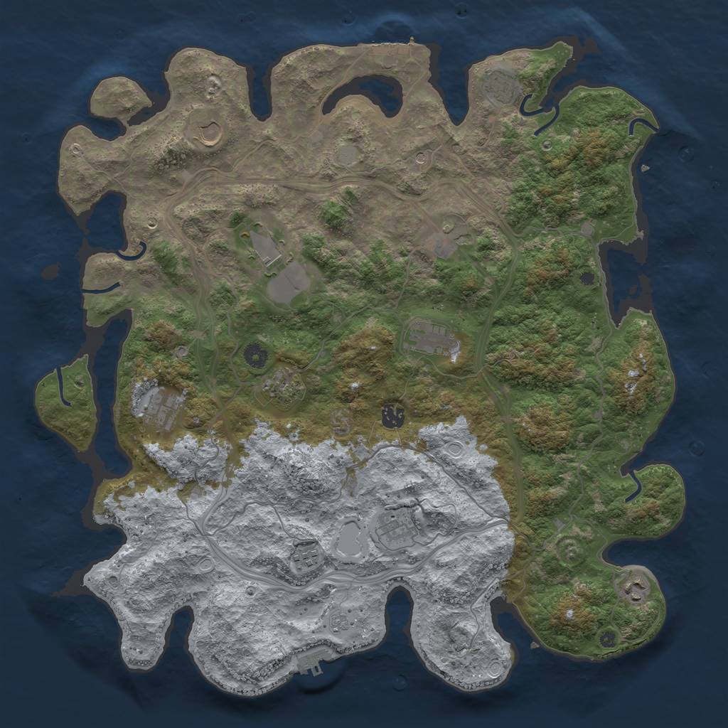 Rust Map: Procedural Map, Size: 4500, Seed: 4064093, 20 Monuments