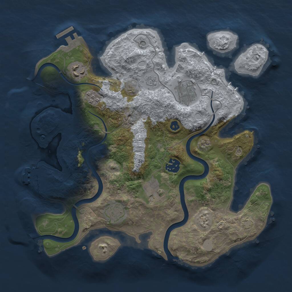 Rust Map: Procedural Map, Size: 3090, Seed: 13825, 12 Monuments