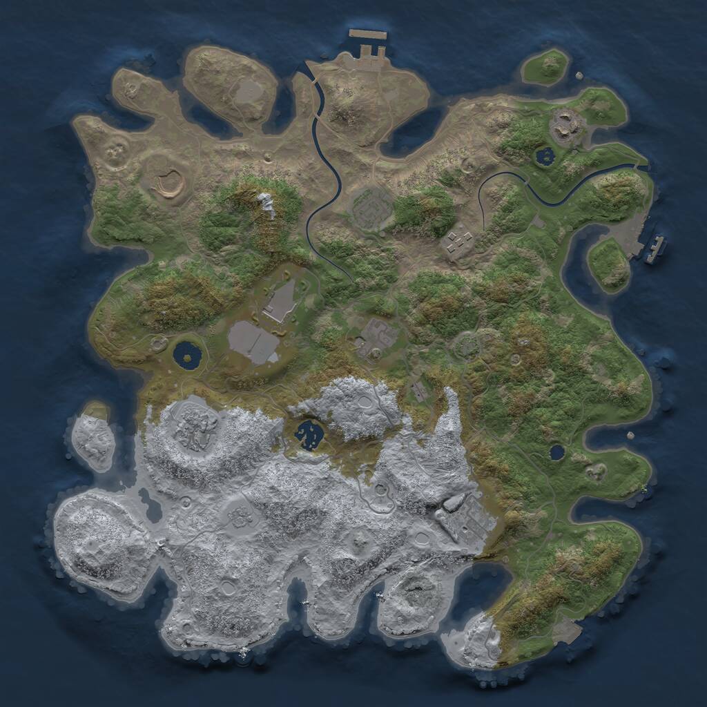 Rust Map: Procedural Map, Size: 3800, Seed: 72806860, 15 Monuments