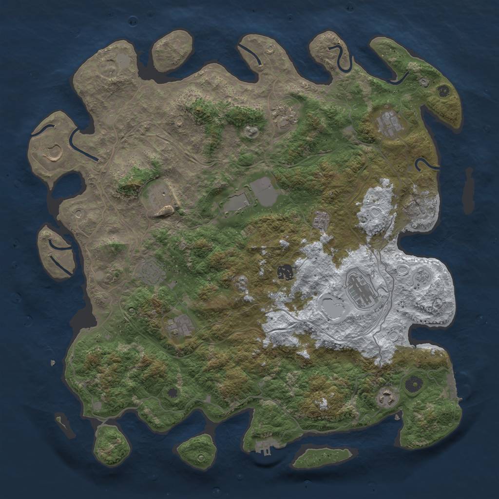 Rust Map: Procedural Map, Size: 4500, Seed: 3490481, 20 Monuments