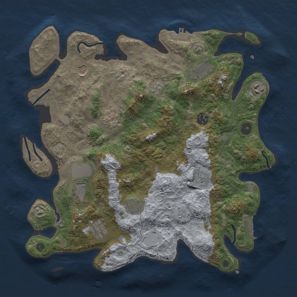 Rust Map: Procedural Map, Size: 3850, Seed: 940102000, 19 Monuments