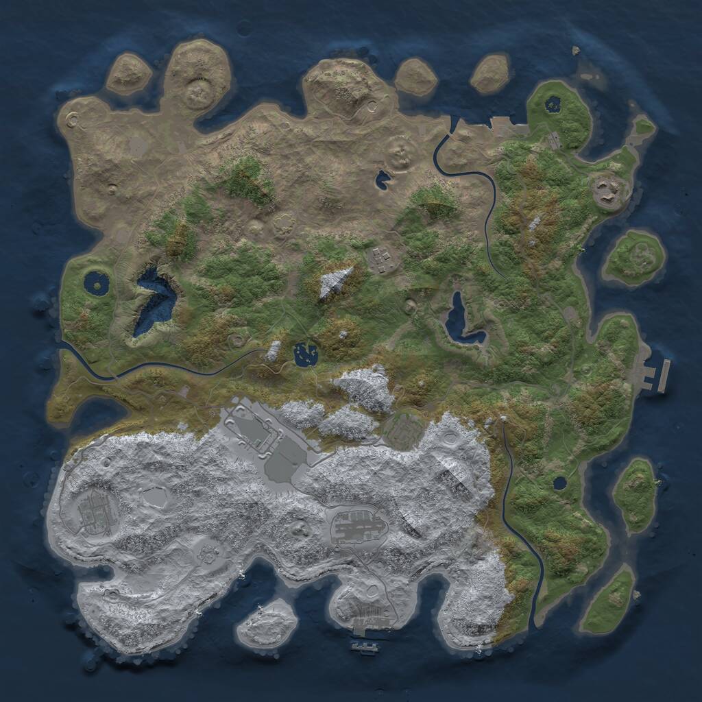 Rust Map: Procedural Map, Size: 4200, Seed: 760, 13 Monuments