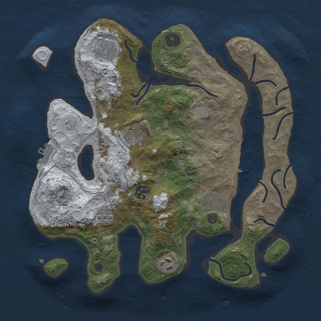 Rust Map: Procedural Map, Size: 3300, Seed: 3200, 15 Monuments