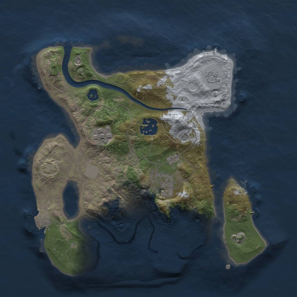 Rust Map: Procedural Map, Size: 2500, Seed: 560985739, 8 Monuments