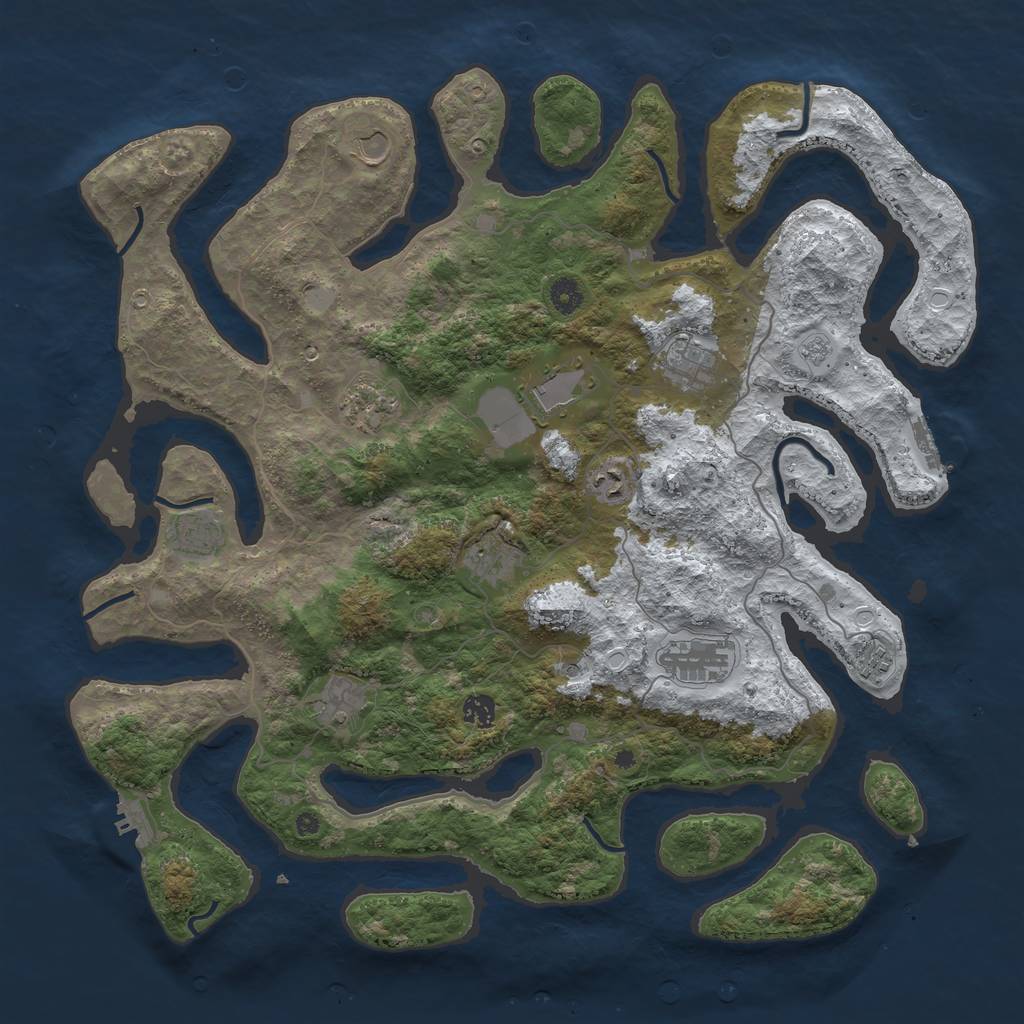 Rust Map: Procedural Map, Size: 4500, Seed: 812003749, 20 Monuments