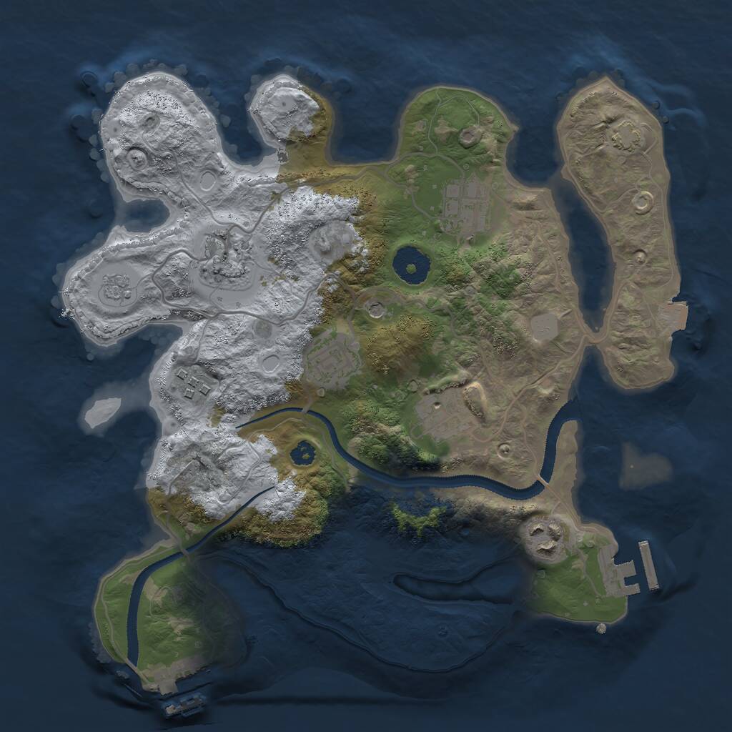 Rust Map: Procedural Map, Size: 3000, Seed: 761254543, 12 Monuments