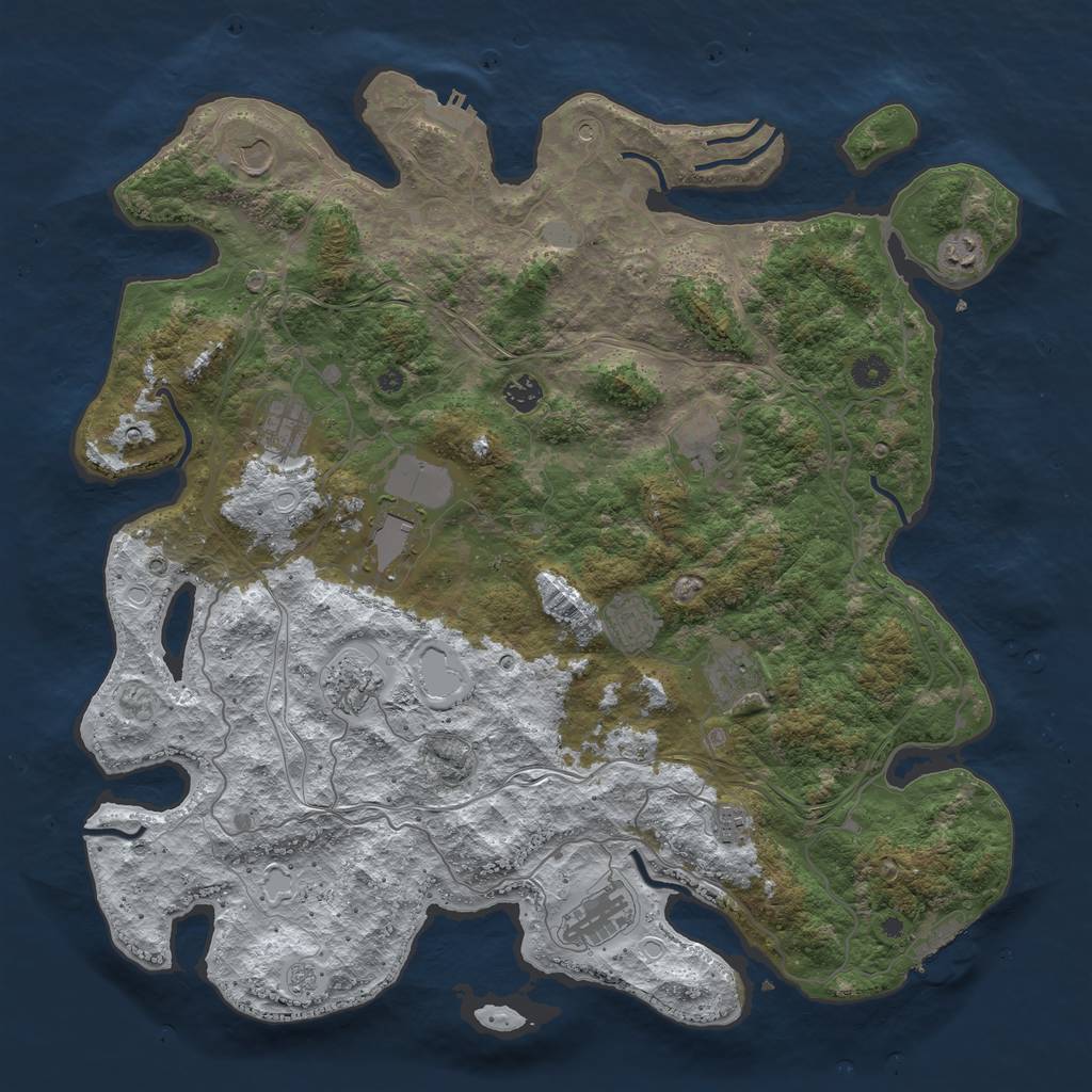 Rust Map: Procedural Map, Size: 4500, Seed: 6353336, 20 Monuments