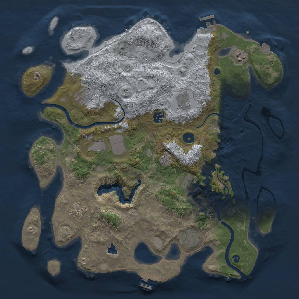 Rust Map: Procedural Map, Size: 4000, Seed: 703328, 15 Monuments