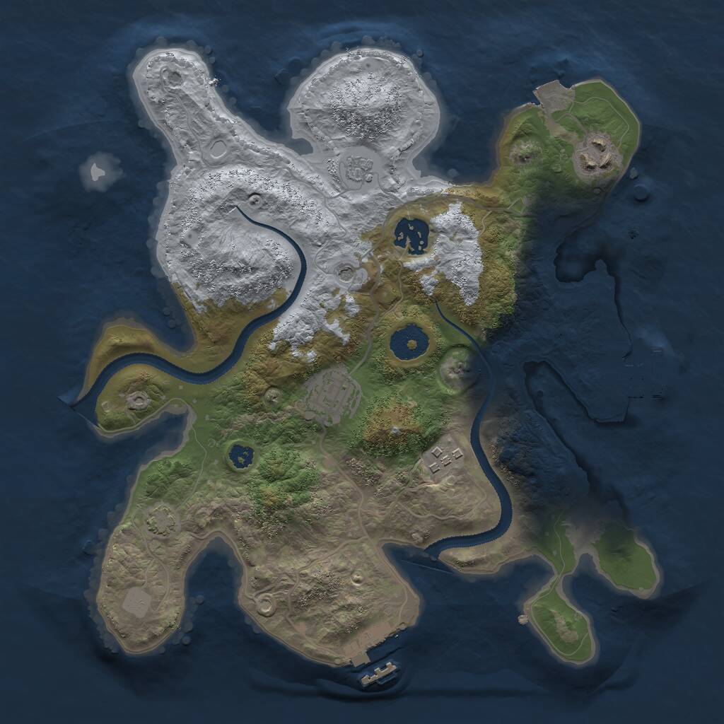 Rust Map: Procedural Map, Size: 3000, Seed: 1356761160, 10 Monuments