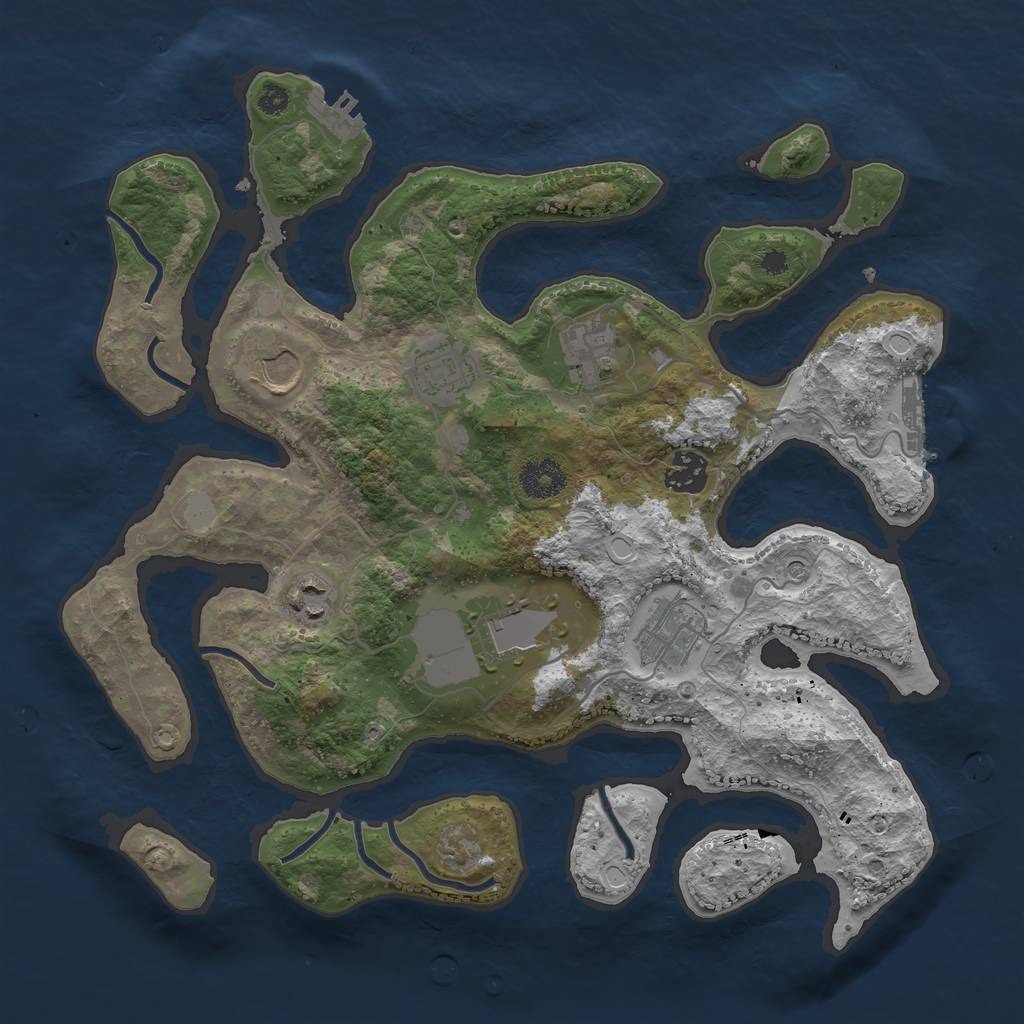 Rust Map: Procedural Map, Size: 3500, Seed: 1142112, 15 Monuments