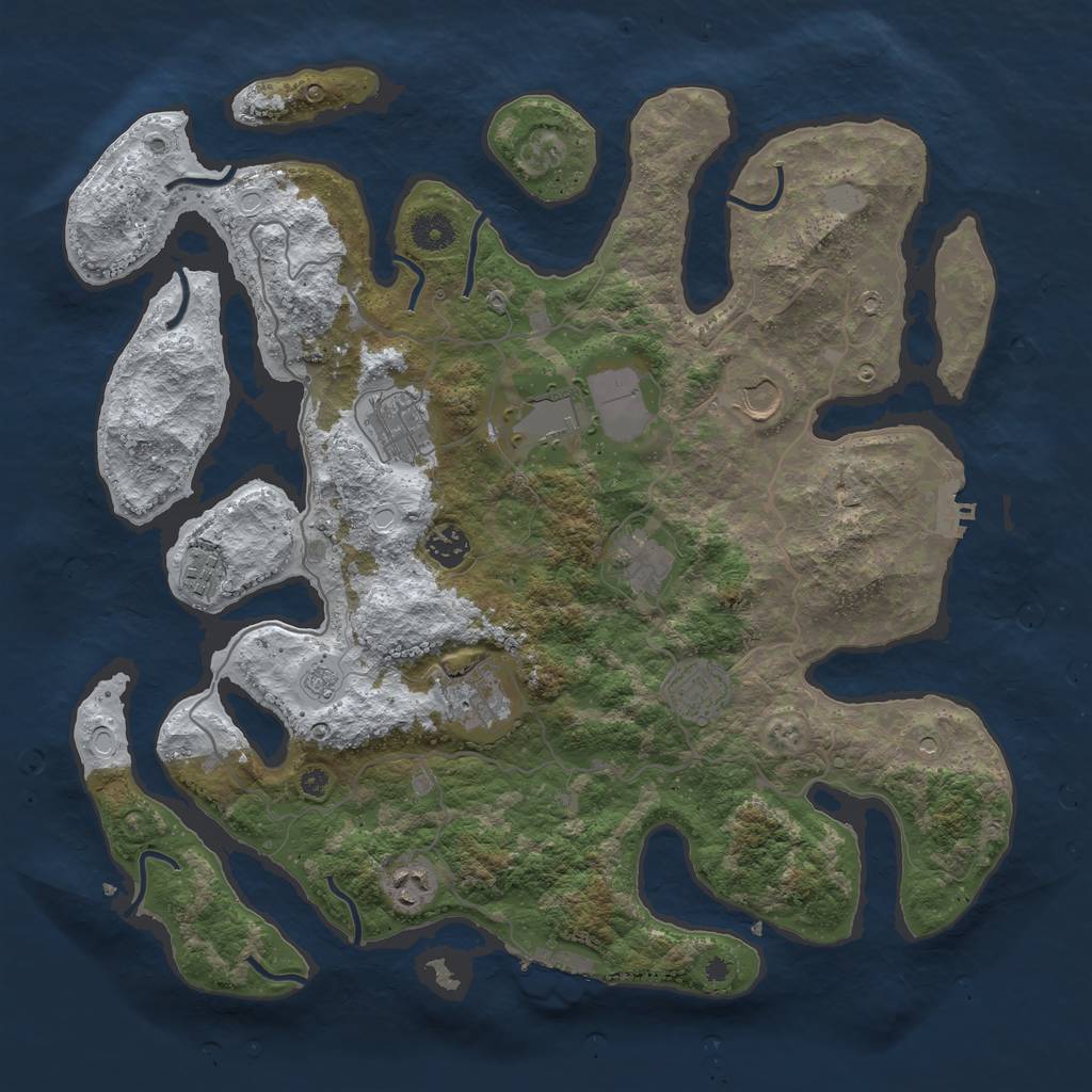 Rust Map: Procedural Map, Size: 4000, Seed: 86183952, 18 Monuments