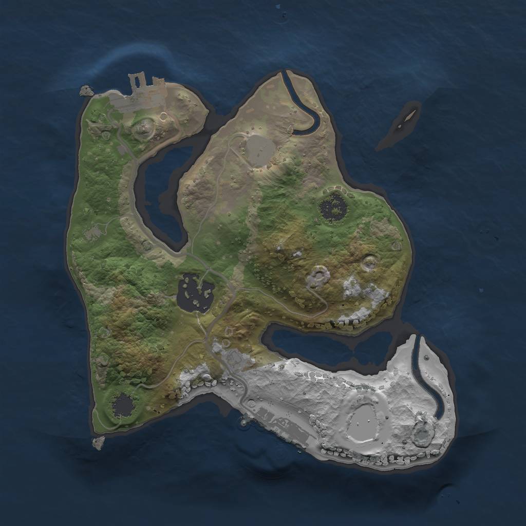 Rust Map: Procedural Map, Size: 2000, Seed: 2234, 8 Monuments