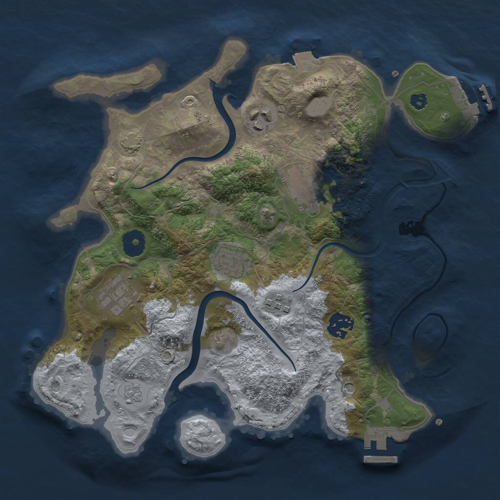 Rust Map: Procedural Map, Size: 3000, Seed: 896800943, 12 Monuments