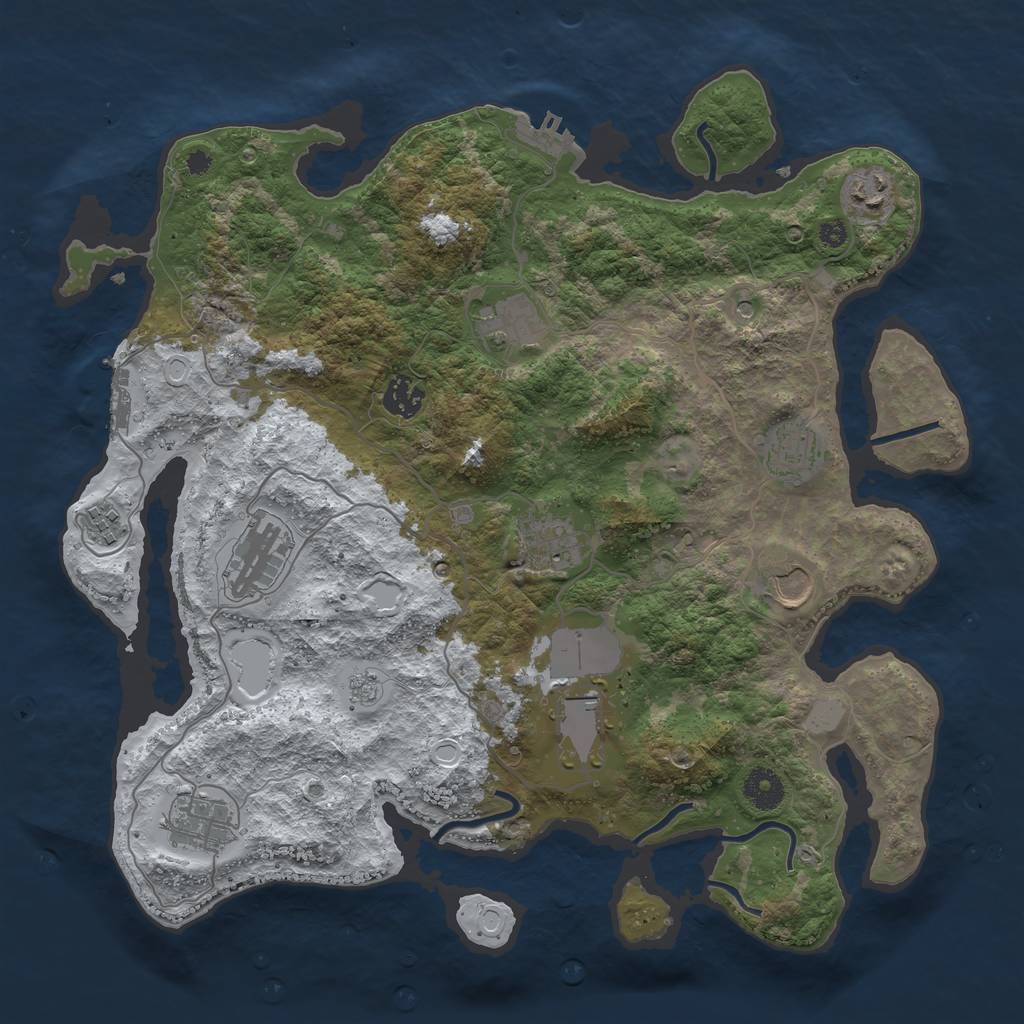 Rust Map: Procedural Map, Size: 3750, Seed: 66938961, 19 Monuments