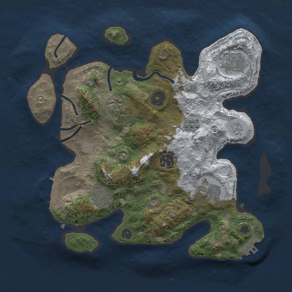 Rust Map: Procedural Map, Size: 3000, Seed: 99958828, 15 Monuments
