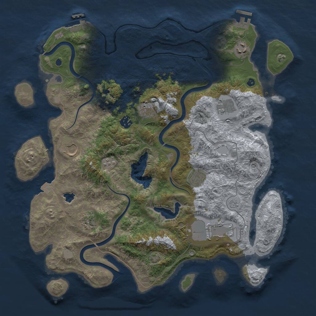 Rust Map: Procedural Map, Size: 4000, Seed: 863, 15 Monuments