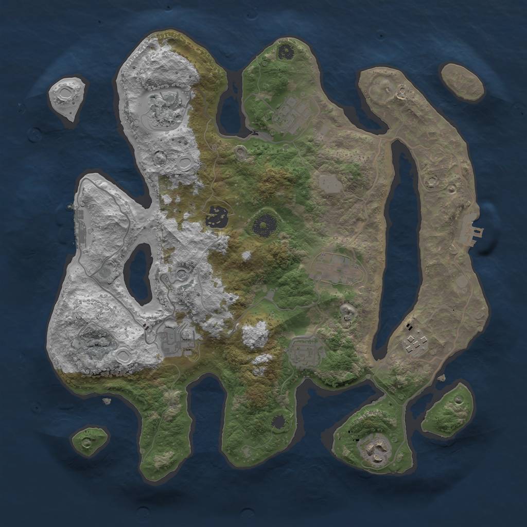 Rust Map: Procedural Map, Size: 3400, Seed: 3200, 16 Monuments