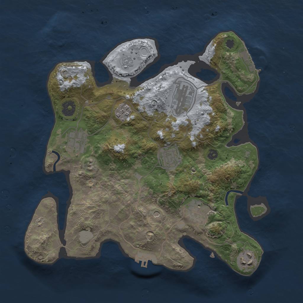 Rust Map: Procedural Map, Size: 3000, Seed: 860933, 15 Monuments